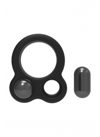 Черное эрекционное кольцо с утяжелителями Cockring Dual Weight - Dream Toys - в Уссурийске купить с доставкой