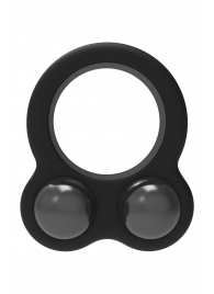 Черное эрекционное кольцо с утяжелителями Cockring Dual Weight - Dream Toys - в Уссурийске купить с доставкой