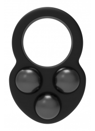 Черное эрекционное кольцо с утяжелителями - Dream Toys - в Уссурийске купить с доставкой
