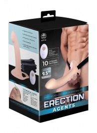 Телесный полый страпон с вибрацией Erection Agents - 24,1 см. - NMC - купить с доставкой в Уссурийске