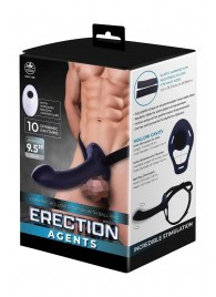 Черный полый страпон с вибрацией Erection Agents - 24,1 см. - NMC - купить с доставкой в Уссурийске