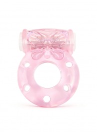 Розовое эрекционное виброкольцо с бабочкой - 1137 - в Уссурийске купить с доставкой