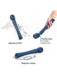 Синий вибромассажёр с насадками Man.wand Edgy - Manwan - в Уссурийске купить с доставкой