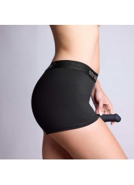 Черные трусики-боксеры для фиксации насадок Strap-on-me Harness Lingerie Allure - size S - Strap-on-me - купить с доставкой в Уссурийске