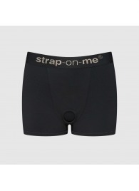 Черные трусики-боксеры для фиксации насадок Strap-on-me Harness Lingerie Allure - size S - Strap-on-me - купить с доставкой в Уссурийске
