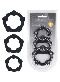 Набор из 3 эрекционных колец Beaded Silicone Cockring Set - Shots Media BV - в Уссурийске купить с доставкой