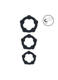 Набор из 3 эрекционных колец Beaded Silicone Cockring Set - Shots Media BV - в Уссурийске купить с доставкой