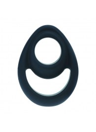 Черное эрекционное кольцо Double Ergo Silicone Cockring - Shots Media BV - в Уссурийске купить с доставкой