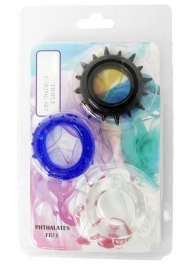 Набор из 3 эрекционных колец разного цвета и рельефа - Boys of Toys - в Уссурийске купить с доставкой