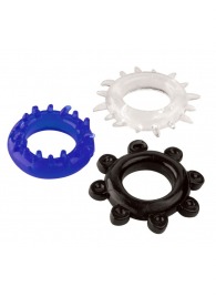 Набор из 3 эрекционных колец разного цвета и рельефа - Boys of Toys - в Уссурийске купить с доставкой