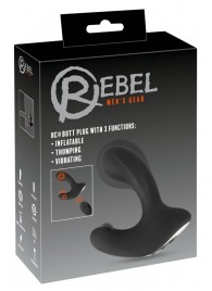 Черная анальная вибропробка с функцией расширения RC Butt Plug with 3 functions - Orion - в Уссурийске купить с доставкой