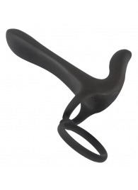 Черная насадка на член с вибрацией Couple’s Vibrator - Orion - в Уссурийске купить с доставкой