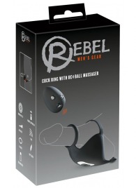 Черная вибронасадка для эрекции и стимуляции мошонки Cock ring with RC ball massager - Orion - в Уссурийске купить с доставкой