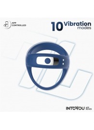 Синее интерактивное эрекционное виброкольцо Rank - Intoyou - в Уссурийске купить с доставкой