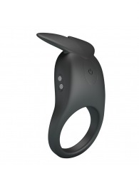 Черное перезаряжаемое виброкольцо Carlton - Baile - в Уссурийске купить с доставкой