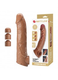 Карамельный фаллоудлинитель с подхватом мошонки Silas - 26 см. - Baile - в Уссурийске купить с доставкой