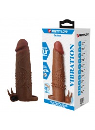 Коричневая насадка на пенис Quillon - 20 см. - Baile - в Уссурийске купить с доставкой