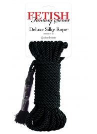 Черная веревка для фиксации Deluxe Silky Rope - 9,75 м. - Pipedream - купить с доставкой в Уссурийске