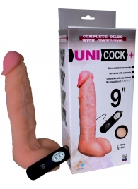 Фаллическая насадка Харнесс UNICOCK 9  с вибрацией - 24 см. - LOVETOY (А-Полимер) - купить с доставкой в Уссурийске