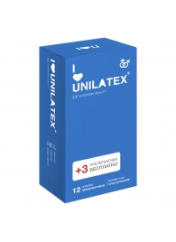 Классические презервативы Unilatex Natural Plain - 12 шт. + 3 шт. в подарок - Unilatex - купить с доставкой в Уссурийске