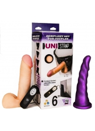 Вибрострапон с двумя насадками UniStrap - 18 и 18 см. - LOVETOY (А-Полимер) - купить с доставкой в Уссурийске