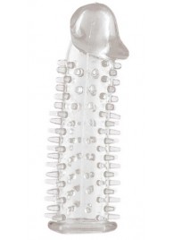 Прозрачная насадка на половой член с закрытой головкой и шипами - 12,5 см. - Toyfa Basic - в Уссурийске купить с доставкой