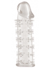 Гелевая прозрачная насадка с шипами - 12 см. - Toyfa Basic - в Уссурийске купить с доставкой