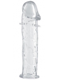 Гладкая прозрачная насадка с усиками под головкой - 12,5 см. - Toyfa Basic - в Уссурийске купить с доставкой