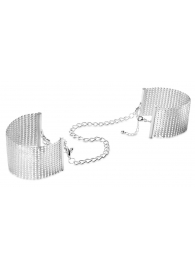Серебристые наручники-браслеты Desir Metallique Handcuffs - Bijoux Indiscrets - купить с доставкой в Уссурийске