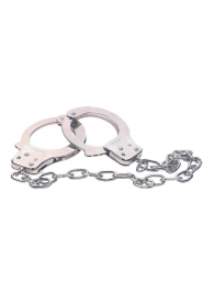 Наручники из металла с длинной цепочкой CHROME HANDCUFFS METAL HANDCUFFS W. KEY - NMC - купить с доставкой в Уссурийске