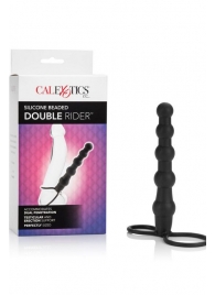 Насадка на пенис для двойного проникновения Silicone Beaded Double Rider - 14 см. - California Exotic Novelties - в Уссурийске купить с доставкой