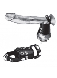 Кольцо на член и мошонку Cock Ring With 2  Ball Stretcher And Optional Weight Ring - BlueLine - в Уссурийске купить с доставкой