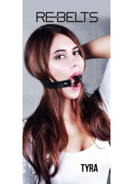 Чёрный кожаный чокер-кляп Tyra Black - Rebelts - купить с доставкой в Уссурийске