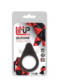 Чёрное эрекционное кольцо LIT-UP SILICONE STIMU RING 1 BLACK - Dream Toys - в Уссурийске купить с доставкой