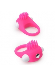 Розовое эрекционное кольцо с щеточкой LIT-UP SILICONE STIMU RING 5 - Dream Toys - в Уссурийске купить с доставкой