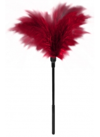 Пластиковая метелочка с красными пёрышками Small Feather Tickler - 32 см. - Blush Novelties - купить с доставкой в Уссурийске