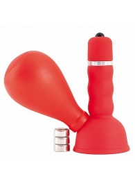 Красный вибратор с грушей на сосок - ToyFa в Уссурийске Красный вибратор с грушей на сосок - ToyFa