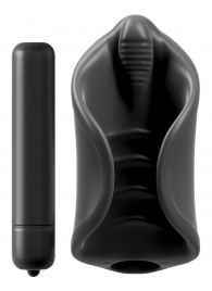 Чёрный мастурбатор Vibrating Silicone Stimulator с вибрацией - Pipedream - в Уссурийске купить с доставкой