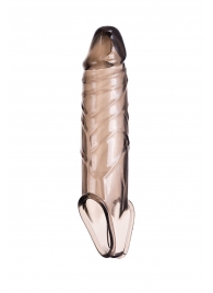 Дымчатая фаллическая насадка с подхватом и закрытой головкой - 16,2 см. - ToyFa - в Уссурийске купить с доставкой