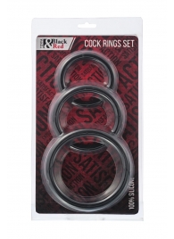 Набор из 3 чёрных эрекционных колец - ToyFa - в Уссурийске купить с доставкой