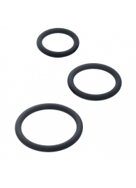 Набор из 3 чёрных эрекционных колец - ToyFa - в Уссурийске купить с доставкой