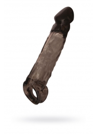 Чёрная насадка на пенис Tс подхватом - 19,5 см. - ToyFa - в Уссурийске купить с доставкой