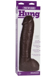 Большая насадка для трусиков Vac-U-Lock Realistic Hung - 31,7 см. - Doc Johnson - купить с доставкой в Уссурийске