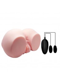Телесный мастурбатор с двумя любовными тоннелями и вибрацией - Baile - в Уссурийске купить с доставкой