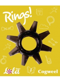 Чёрное эрекционное кольцо Rings Cogweel - Lola Games - в Уссурийске купить с доставкой