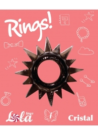 Чёрное эрекционное кольцо Rings Cristal - Lola Games - в Уссурийске купить с доставкой