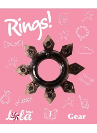 Чёрное эрекционное кольцо Rings Gear - Lola Games - в Уссурийске купить с доставкой