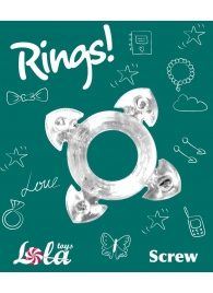 Прозрачное эрекционное кольцо Rings Screw - Lola Games - в Уссурийске купить с доставкой