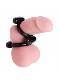Двойное эрекционное кольцо Dual Stretch To Fit Cock and Ball Ring - XR Brands - в Уссурийске купить с доставкой