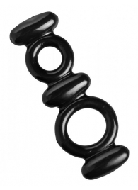 Двойное эрекционное кольцо Dual Stretch To Fit Cock and Ball Ring - XR Brands - в Уссурийске купить с доставкой